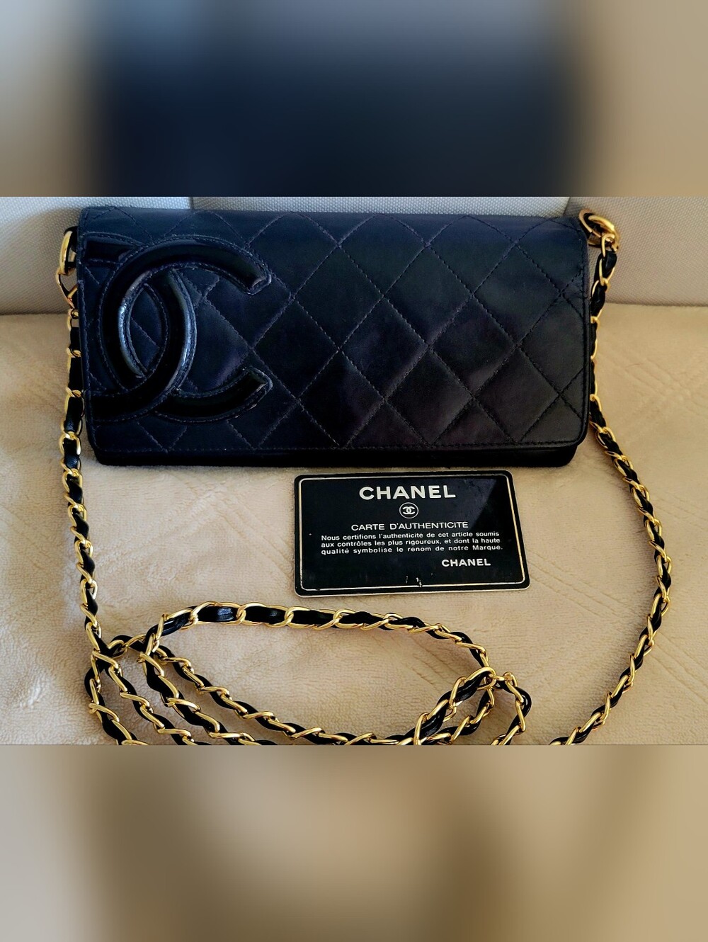 Authentic CHANEL  Lambskin Clutch/ Wallet